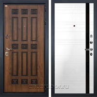 Входная металлическая дверь Лекс Гладиатор 3К №31.1 (Винорит Голден патина / Белый Ясень)