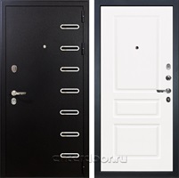 Входная металлическая дверь Лекс Витязь №94 (Чёрный шелк / Софт белый снег)
