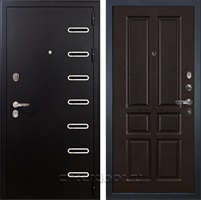 Входная металлическая дверь Лекс Витязь №86 (Чёрный шелк / Ясень шоколад)