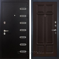 Входная металлическая дверь Лекс Витязь №88 (Чёрный шелк / Ясень шоколад)