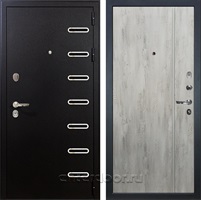 Входная металлическая дверь Лекс Витязь №73 Лучия-1 (Чёрный шелк / Дуб тревис серый)