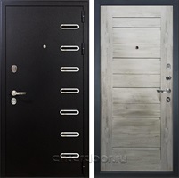 Входная металлическая дверь Лекс Витязь №111 Клеопатра (Чёрный шелк / Дуб тревис серый)