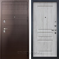 Входная металлическая дверь Лекс Легион №110 (Ясень шоколад / Сосна белая 50977-94)