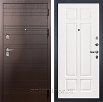 Входная металлическая дверь Лекс Легион №89 (Ясень шоколад / Софт белый снег)