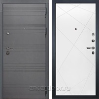 Входная металлическая дверь Лекс Сенатор 3К №103 (Софт графит / Белая шагрень)
