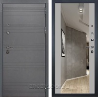 Входная металлическая дверь Лекс Сенатор 3К с зеркалом №116 (Софт графит / Грей софт)