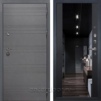 Входная металлическая дверь Лекс Сенатор 3К с зеркалом №117 (Софт графит / Чёрный кварц)