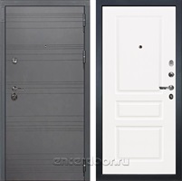 Входная металлическая дверь Лекс Сенатор 3К №94 (Софт графит / Софт белый снег)
