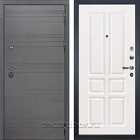 Входная металлическая дверь Лекс Сенатор 3К №87 (Софт графит / Софт белый снег)