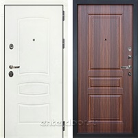 Входная металлическая дверь Лекс Сенатор 3К №108 (Белая шагрень / Дуб Коньяк)
