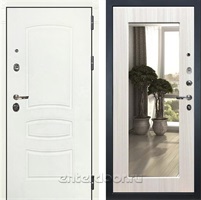 Входная металлическая дверь Лекс Сенатор 3К с зеркалом №37.1 (Белая шагрень / Сандал белый)