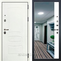 Входная металлическая дверь Лекс Сенатор 3К с зеркалом №109 (Белая шагрень / Белая шагрень)
