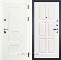 Входная металлическая дверь Лекс Сенатор 3К №85 (Белая шагрень / Софт белый снег)