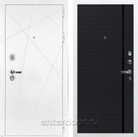 Входная металлическая дверь Лекс Соната №115 (Белая шагрень / Черный кварц)