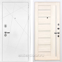 Входная металлическая дверь Лекс Соната №38 Верджиния (Белая шагрень / Беленый дуб)