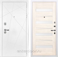 Входная металлическая дверь Лекс Соната №46 Сицилио (Белая шагрень / Беленый дуб)