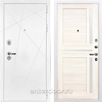 Входная металлическая дверь Лекс Соната №47 Баджио (Белая шагрень / Беленый дуб)