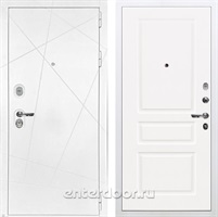 Входная дверь Соната №94 (Белая шагрень / Софт белый снег)