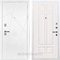 Входная дверь Соната №89 (Белая шагрень / Софт белый снег)
