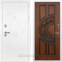 Входная дверь Соната №27 (Белая шагрень / Голден патина черная)