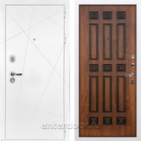 Входная дверь Соната №33 (Белая шагрень / Голден патина черная)