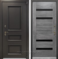 Уличная входная дверь с терморазрывом Лекс Термо Айсберг №65 (Муар коричневый / Графит Шале)