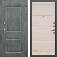 Входная металлическая дверь Лекс Соната №63 (Бетон темный / Дуб фактурный кремовый)
