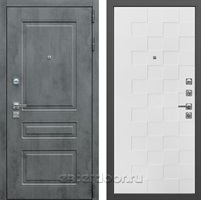 Входная металлическая дверь Лекс Соната №71 (Бетон темный / Белая шагрень)