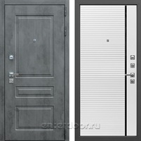 Входная металлическая дверь Лекс Соната №114 (Бетон темный / Белая шагрень)