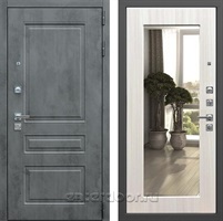 Входная металлическая дверь Лекс Соната с зеркалом №37.1 (Бетон темный / Сандал белый)