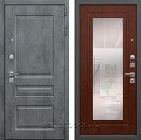 Входная металлическая дверь Лекс Соната с зеркалом №30 (Бетон темный / Берёза мореная)