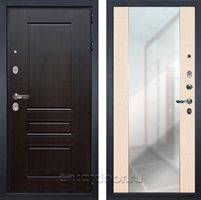 Входная металлическая дверь Лекс Гладиатор 3к Классик с зеркалом №45 (Венге / Беленый дуб)