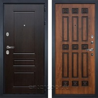 Входная металлическая дверь Лекс Гладиатор 3к Классик №33 (Венге / Голден патина черная)