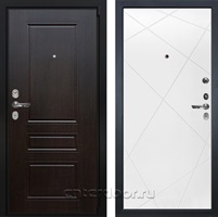 Входная металлическая дверь Лекс Бристоль №103 (Венге / Белая шагрень)