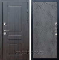 Входная дверь с терморазрывом Манхэттен 3к Лучи (Венге / Бетон темный)