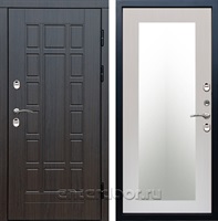 Входная дверь с терморазрывом Престиж 3к с зеркалом Триумф (Венге / Лиственница беж)