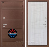 Уличная металлическая дверь Лабиринт Термо Лайт 06 (Антик медный / Сандал белый)