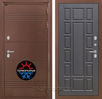 Уличная металлическая дверь Лабиринт Термо Лайт 12 (Антик медный / Венге)