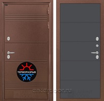 Уличная металлическая дверь Лабиринт Термо Лайт 13 (Антик медный / Графит софт)