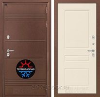 Уличная металлическая дверь Лабиринт Термо Лайт 03 (Антик медный / Крем софт)