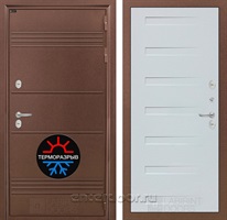 Уличная металлическая дверь Лабиринт Термо Лайт 14 (Антик медный / Дуб кантри белый)