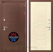 Уличная металлическая дверь Лабиринт Термо Лайт 23 (Антик медный / Шампань софт)