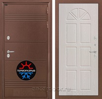 Уличная металлическая дверь Лабиринт Термо Лайт 15 (Антик медный / Алмон 25)