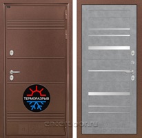Уличная металлическая дверь Лабиринт Термо Лайт 20 (Антик медный / Бетон светлый)