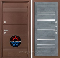 Уличная металлическая дверь Лабиринт Термо Лайт 20 (Антик медный / Бетон темный)
