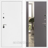 Входная металлическая дверь Армада 5А с зеркалом ЛФЛС-19 (Белая шагрень / Графит софт)
