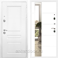 Входная металлическая дверь Армада Премиум Н с зеркалом ЛФЛС-19 (Белый / Белый матовый)