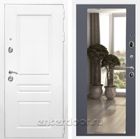 Входная металлическая дверь Армада Премиум Н с зеркалом 2XL (Белый / Графит софт)