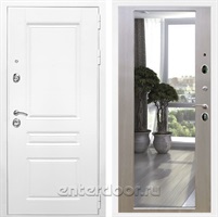 Входная металлическая дверь Армада Премиум Н с зеркалом 2XL (Белый / Лиственница беж)