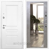 Входная металлическая дверь Армада Премиум Н с зеркалом 2XL (Белый / Бетон темный)